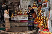 Inle Lake Myanmar. Pindaya, the famous Shwe Oo Min pagoda, a natural cave filled with thousands of gilded Buddha statues. 